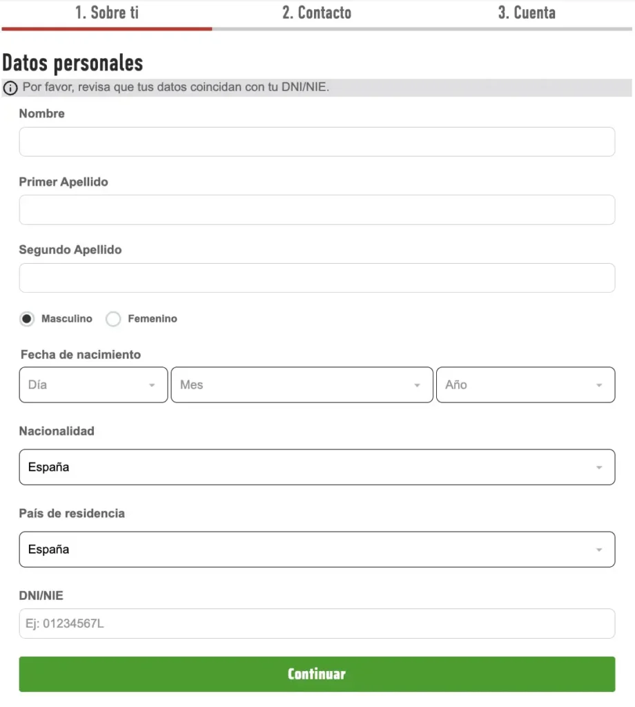 registro sportium